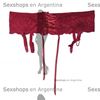 portaligas con puntilla y lycra rojo